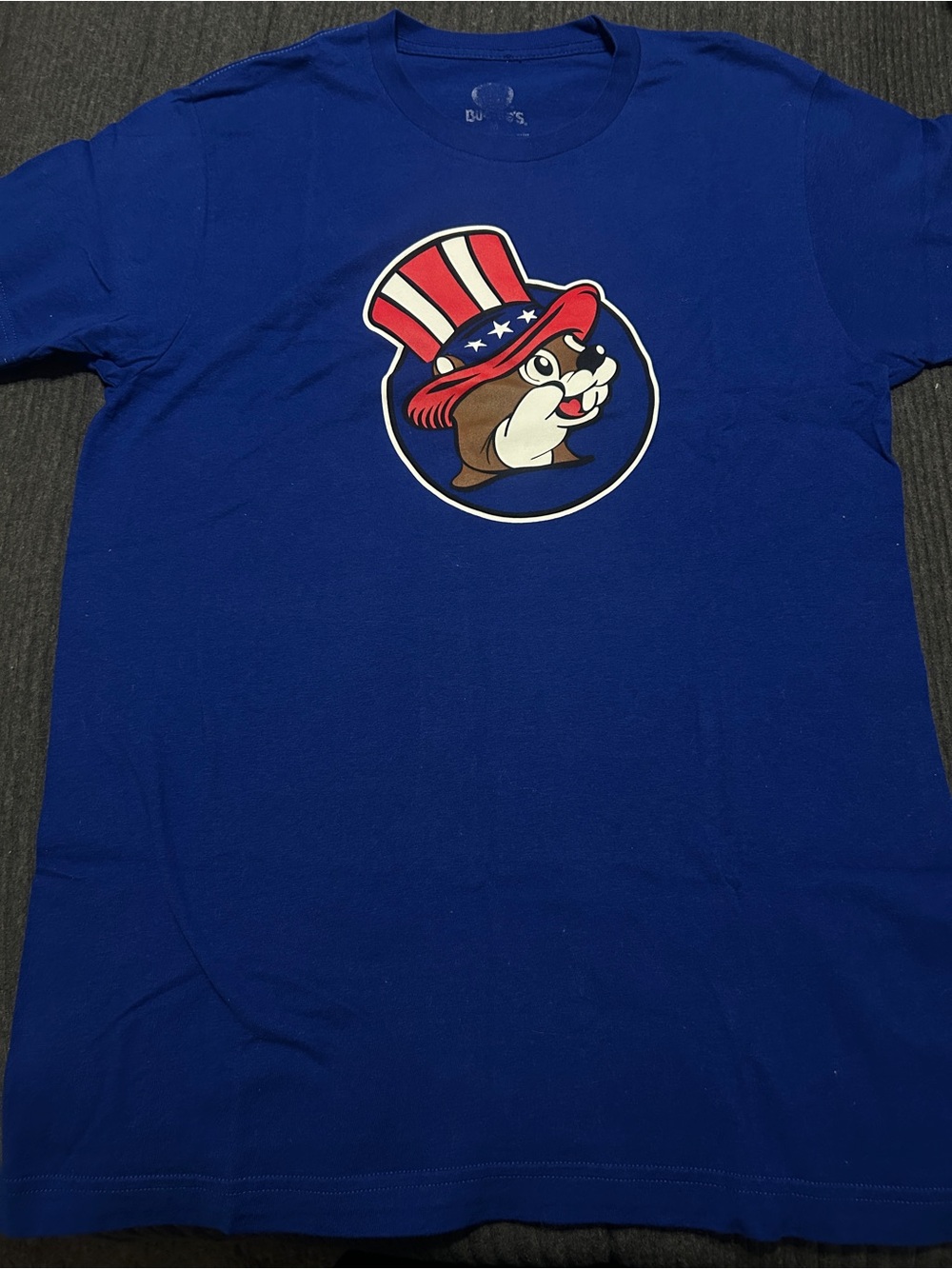 Men's Royal Blue Short-Sleeve Tee with Patriotic Mascot Graphic